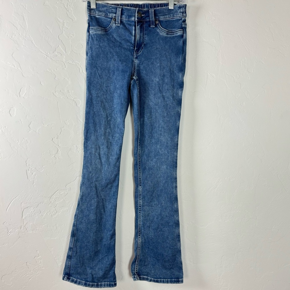 Aerie Jeans Denim‎ Dark Blue Wash Jegging Elastic Waist Cotton Stretch Boot Cut